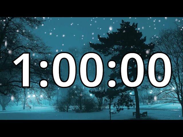 1 Hour / 60 Minutes Timer with Music | Snowfall Timer