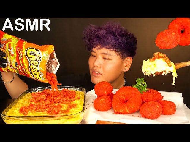 ASMR CHEESIEST MAC N CHEESE + HOT CHEETOS MAC N CHEESE BALLS | MUKBANG | COOKING+EATING 치즈볼 먹방