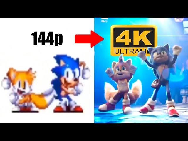 Sonic and tails dance meme 144p to 4K