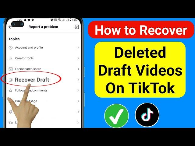 How to Recover Deleted Draft Videos in TikTok (2023) | How to get back draft on Tiktok