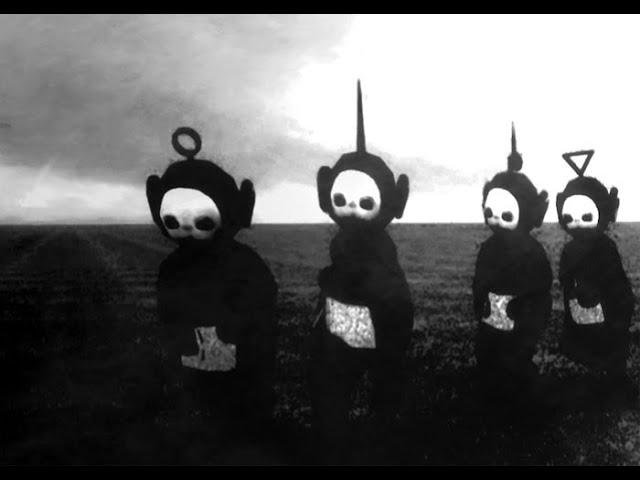 scary teletubbies in the forest