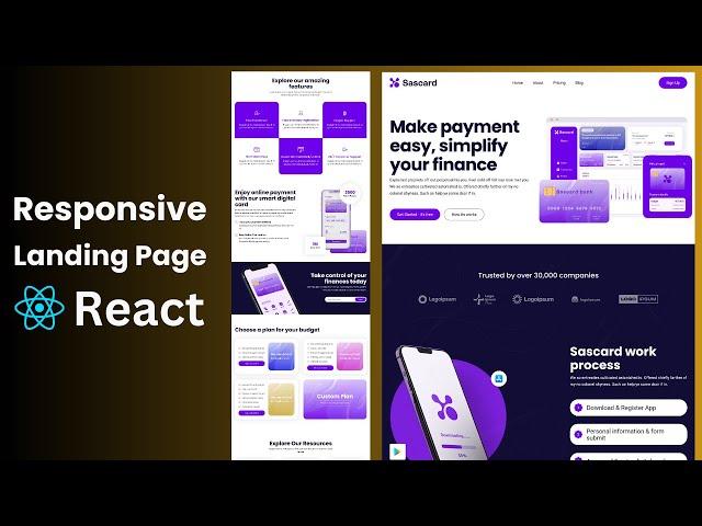 Responsive Landing Page Using React js & Sass