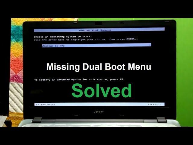 How to Fix Missing Dual Boot menu Windows 10/8/7