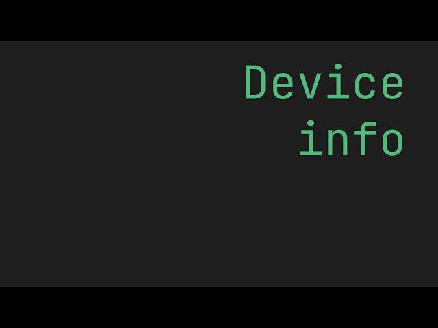 FLUTTER Device info