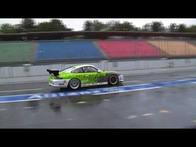 McCafe Porsche 911 Racecar on track