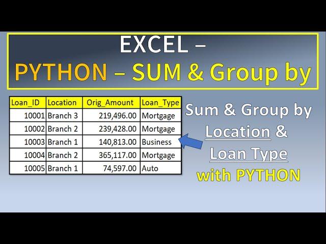 Excel Python Sum and Group by