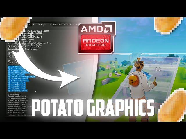 How To Get Potato Graphics in Fortnite on AMD GPU! (MAX FPS/0 INPUT DELAY)