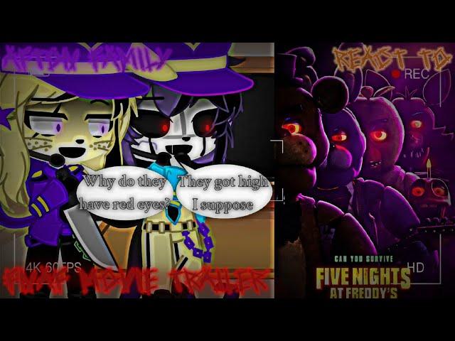 Afton Family+Charlotte Emily React to FNAF Movie Trailer