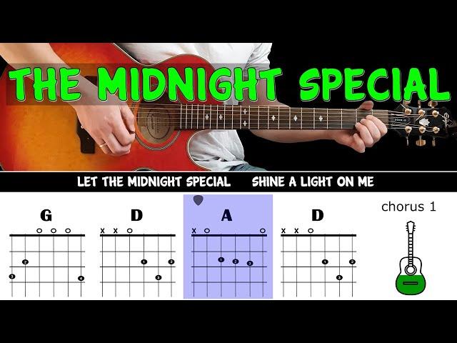 THE MIDNIGHT SPECIAL CCR - Guitar play along on acoustic guitar with easy chords & lyrics