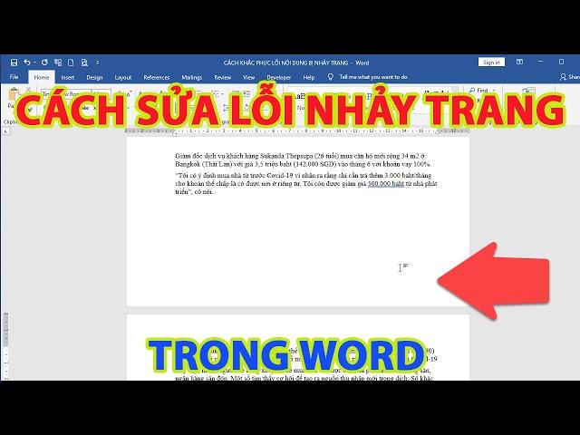 Cách sửa lỗi nhảy trang trong word | nội dung bị nhảy trang trong word