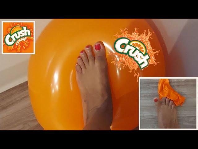 HUGE 18-Inch Orange Balloon Barefoot Crush | Marley TV  #crushing #feet