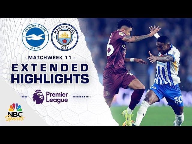 Brighton v. Manchester City | PREMIER LEAGUE HIGHLIGHTS | 11/9/2024 | NBC Sports