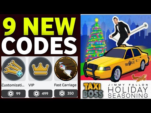 CHRISTMASTAXI BOSS CODES 2024 | ROBLOX TAXI BOSS CODES 2024