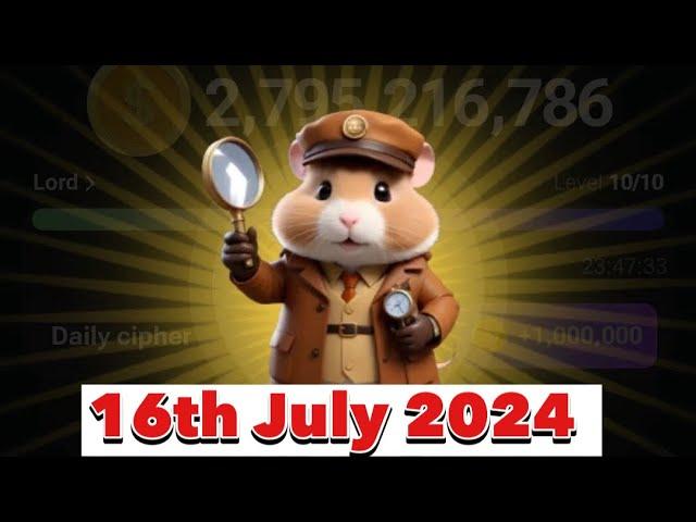 Hamster Kombat Daily Cipher Morse Code || 16/07/2024 || Claim 1,000,000 Coins Task Reward