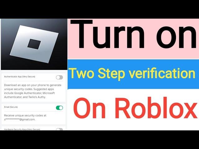 how to turn on 2 step verification on roblox