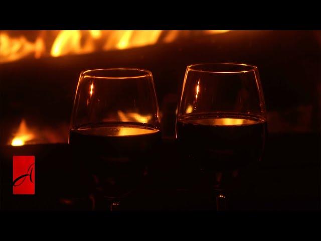 Relaxing Jazz Piano Music With a Modern Fireplace and Wine  (1 hour)