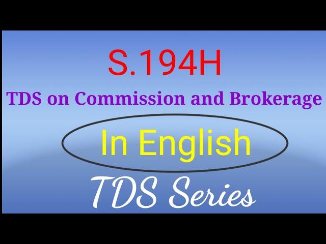 S194H_ TDS on Commission and Brokerage in English