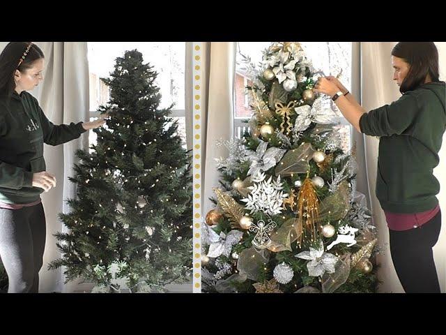 Silver and Gold Christmas Tree! Decorating a TRADITIONAL Tree