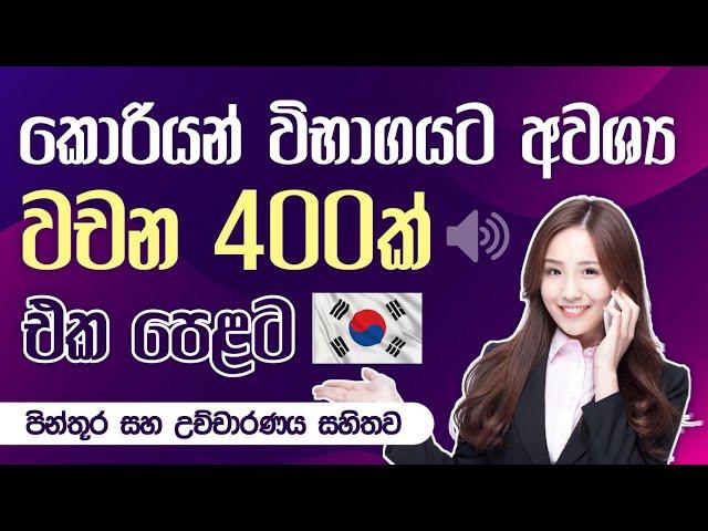 Korean Words in Sinhala | කොරියන් වචන 400ක් | Korean Vocabulary in Sinhala