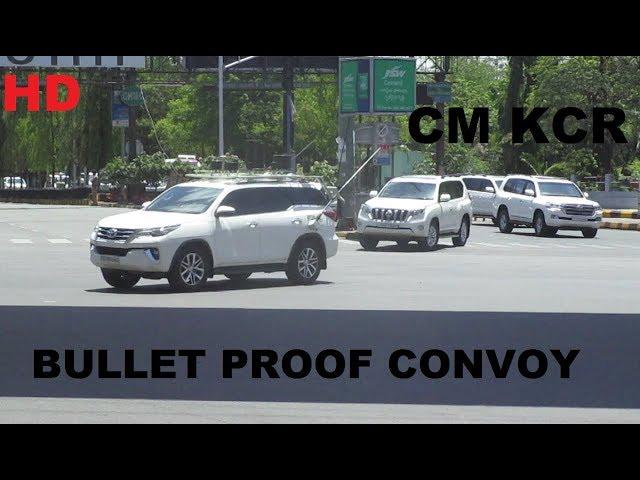 CM KCR High security convoy in Hyderabad, Telangana || CM KCR convoy