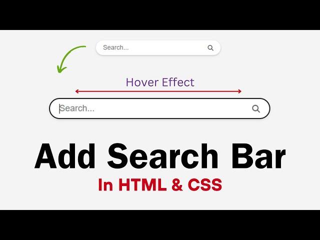 How To Add Search Bar In HTML | Search Bar HTML CSS