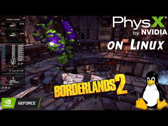  Borderlands 2 on Linux | PhysX GPU vs CPU | Proton - DXVK | DELL 7567 | GTX 1050 Ti