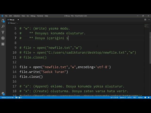 Python - Dosya Açma ve Yazma