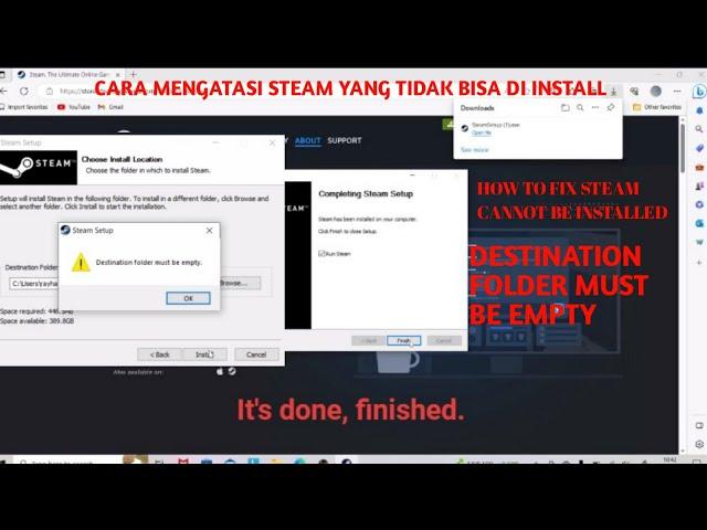 fix steam "destination folder must be empty".cara memperbaiki steam destination folder must be empty