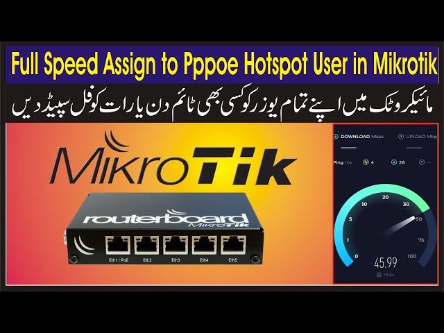 Full Speed Assign to Pppoe Hotspot User in Mikrotik | Give full internet speed for all mikrotik User