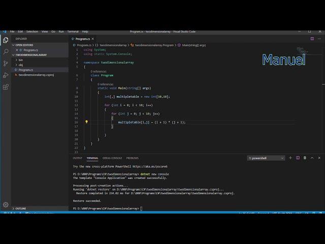 C# & .NET Core - 16. Two - Dimensional Array ( Multiplication Table 1 - 100 )