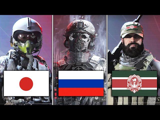 All Operators Nationality in Call of Duty: Modern Warfare 3