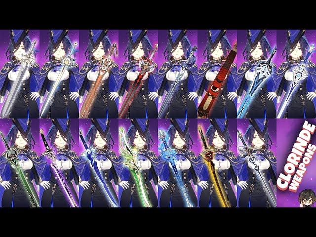 Clorinde Weapon Damage Comparison 3/4/5 Star Weapons | Genshin Impact