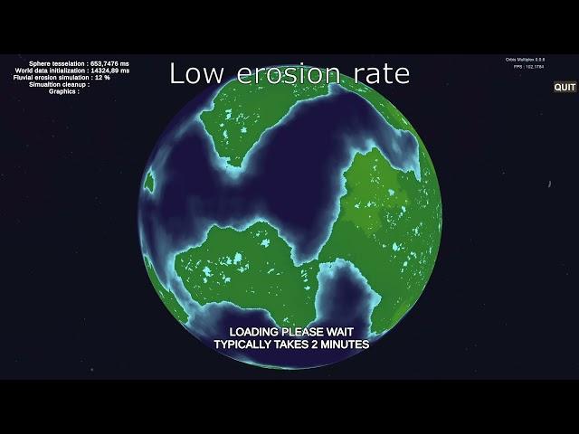 Erosion rate variation : Timelapse #2