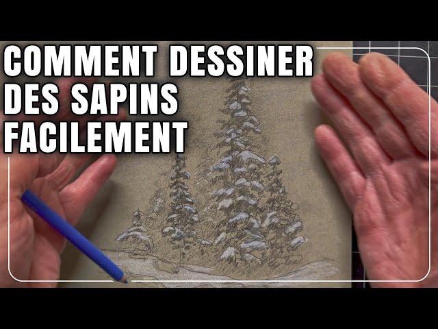 HOW TO DRAW FIR TREES EASILY FOR BEGINNERS - (ART CLASS - PAINT WITH LO)