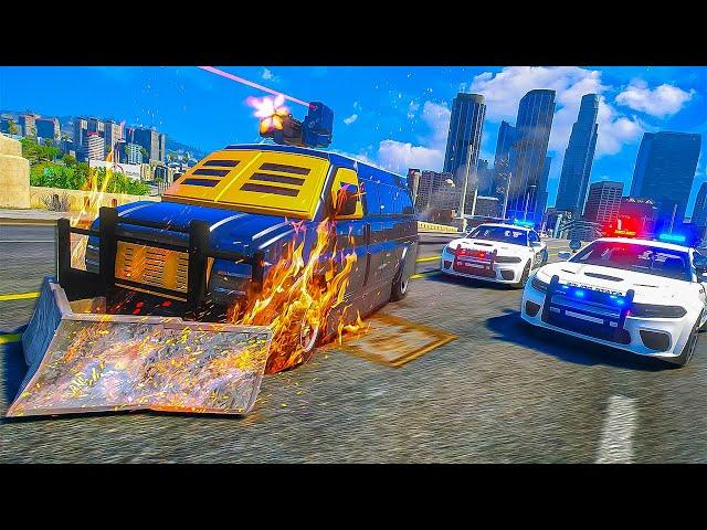 Weaponized Armored Cars Destroying Cops in GTA 5 RP