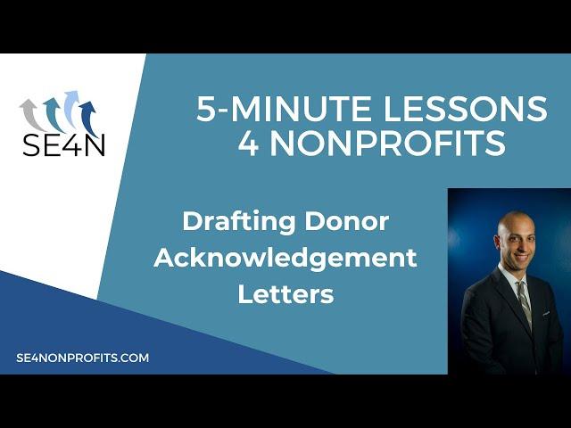 Drafting Donor Acknowledgment Letters | 5-Minute Lessons 4 Nonprofits | SE4N