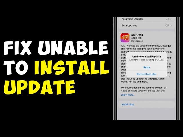 How To Fix Unable to Install Update An Error Occurred Installing iOS 17 (iPhone - iPad)