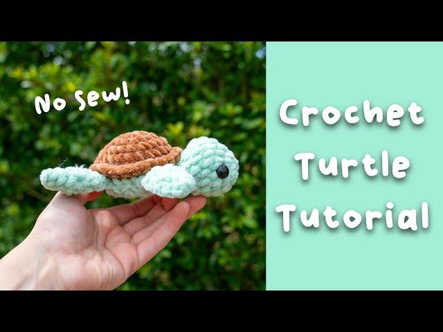 Crochet Turtle Tutorial - No-Sew Amigurumi Turtle Pattern