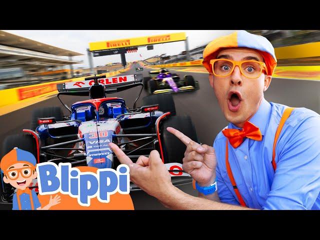 Blippi Rides a Real Formula 1 Race Car! ️ | Vroom Vroom Vehicle Show | Educational Videos for Kids