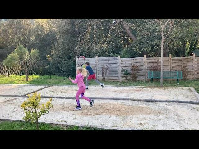 Tennis footwork on sand