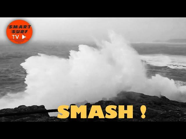 HUGE WAVE hits Lands End near Sennen Cove, Cornwall