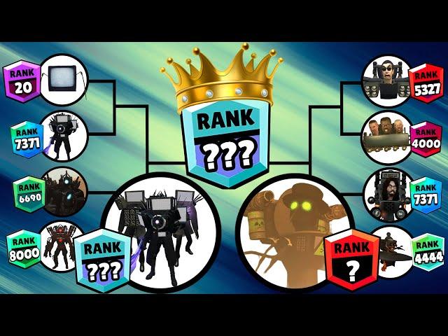 Skibidi toilet tournament brawl stars ranks up Team Upgraded Plague Toilet vs Team Tv man titan