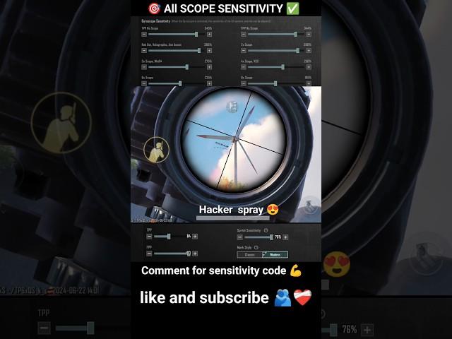  BGMI Scope Setting 2x 3x 4x 6x 8x | New Best Sensitivity Settings | No Recoil Sensitivity  #shorts