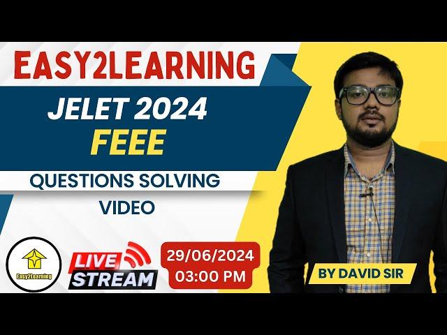 JELET 2024 EXAM_FEEE Questions solving video | By David Das/Easy2Learning