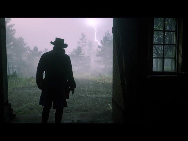 Arthur Morgan watches the rain from the Doverhill Laboratory(ASMR)