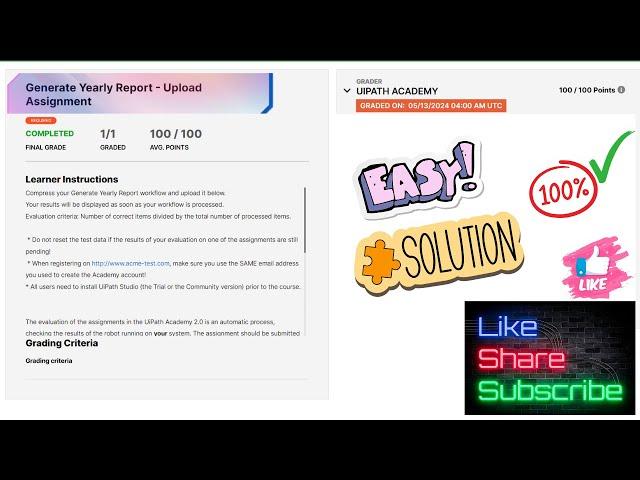 Generate Yearly Report || UiPath Assignment || shorttrick