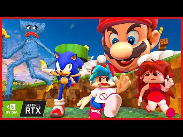 Super Mario vs Sonic Hedgehog vs Huggy Wuggy So Sad Animation