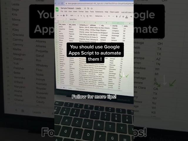 Automate your spreadsheets and save time with Google Apps Scripts! #shorts #spreadsheets