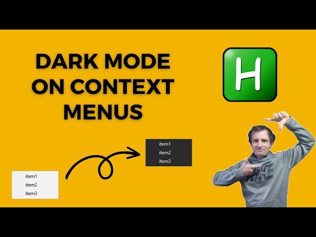 AutoHotkey - Change Context Menus to Dark Mode (Works In GUIs or System!)