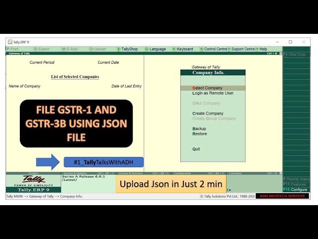 File GSTR-1 & GSTR-3B by Generating Json (file) from Tally |  Live Demo - Step by Step | Hindi